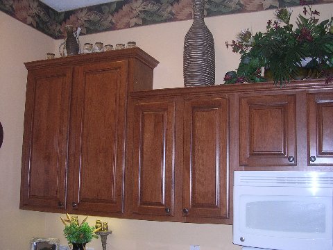 Beautiful wood cabinets after refacing by Kitchen Facelifts